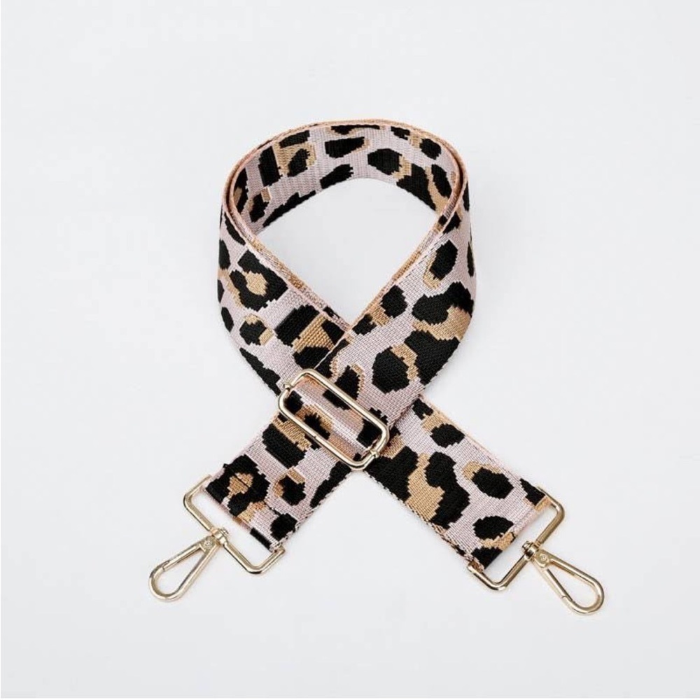Leopard Guitar Strap Crossbody/Shoulder/Bucket/Purse/Tote - Gold Hardware